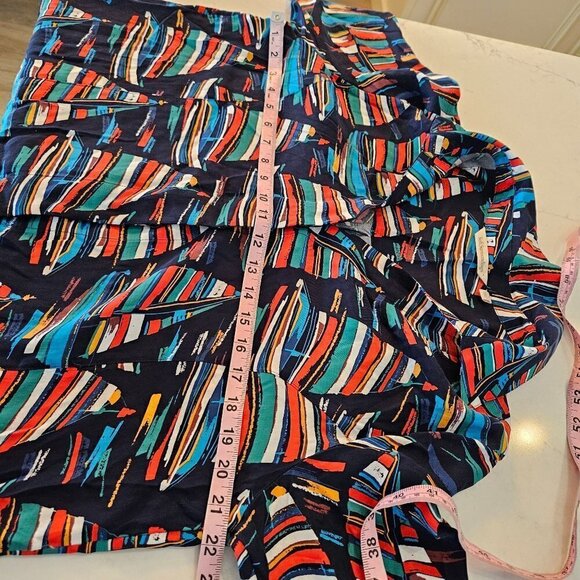 Soft Surroundings Size Large Multicolor Sailboat on Navy Blue Long Sleeve Shirt - Picture 8 of 11